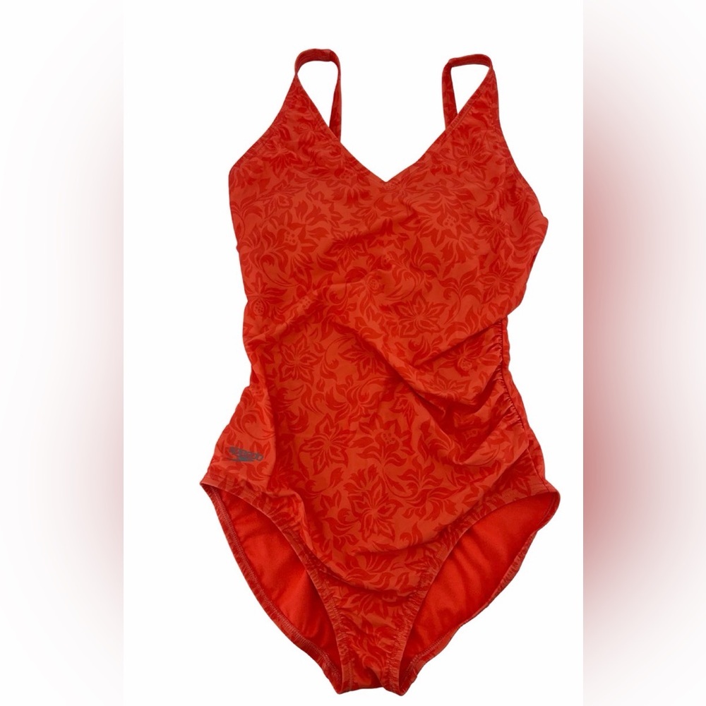 Speedo Red Floral One-Piece Swimsuit